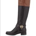 Michael Kors Shoes | Michael Kors Fulton Harness Boots | Color: Black/Tan | Size: 6
