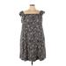 Ann Taylor LOFT Casual Dress: Gray Floral Dresses - Women's Size 24 Plus