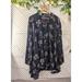 Free People Dresses | Free People Women's Floral Long Sleeve Dress Cut Out Choker Neck Size Small | Color: Black | Size: S