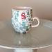 Anthropologie Dining | Anthropologie Homegrown “S” Initial Monogram Mug Floral Collectible | Color: Green/Red | Size: Os