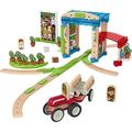 Fisher-Price FXG14 - Wunder Werker Holzspielzeug Kleine Stadt aus FSC zertifiziertem Holz mit Schienen, Figuren, Fahrzeuge und Zubehör (75 Teile), Kleinkind Spielzeug ab 3 Jahren Mehrfarbig