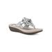 Wide Width Women's Cassia Slip On Sandal by Cliffs in Silver Metallic Smooth (Size 11 W)