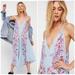 Free People Dresses | Free People Intimately Ashbury Slip Maxi Dress In Blue Xs Asymmetrical | Color: Blue/Pink | Size: Xs