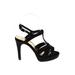 Thalia Sodi Heels: Strappy Stiletto Party Black Solid Shoes - Women's Size 5 - Open Toe