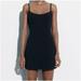 Zara Dresses | Nwt Zara Black Cotton Strappy Open Back Sleeveless Mini Summer Dress Xl | Color: Black | Size: Xl