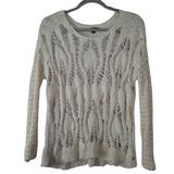 American Eagle Outfitters Sweaters | American Eagle Ivory Open Knit Crew Neck Sweater | Color: Cream | Size: M