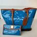 Dooney & Bourke Bags | Dooney Bourke Blue Patent Leather Tote W Wallet | Color: Blue/Tan | Size: Os