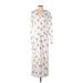 Isabel Marant Casual Dress - Midi V-Neck 3/4 sleeves: Ivory Floral Dresses - Women's Size 38