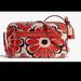 Coach Bags | Coach Poppy Floral Scarf Flight Bag/Crossbody Bag. | Color: Red/White | Size: (L) 9.5 X (H) 5.5 X (W) 2 Inches