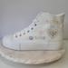 American Eagle Outfitters Shoes | American Eagle Outfitters Embroidered Canvas High-Top Sneaker Women's Size 11 | Color: White | Size: 11