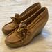 Michael Kors Shoes | Michael Kors Women’s Rory Platform Size 9 Tan Suede Leather Wedges Slip On | Color: Tan | Size: 9