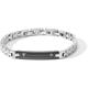 Comete Men's Steel Bracelet with Black PVC and Black Zirconia Basic Collection. The measurements are width 7.55 mm, thickness 3.7 mm. Reference is UBR 1192, Alloy Steel