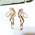 Anthropologie Jewelry | Gold Bow Drop Earrings #22 | Color: Gold | Size: Os