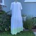 Free People Dresses | Free People Ombre Dip Dye T-Shirt Maxi Dress White And Green | Color: Green/White | Size: S