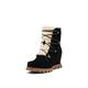 SOREL Women's Joan of Arctic Wedge III Lace Cozy Boot — Black, Sea Salt — Waterproof Suede Wedge Boots — Size 10.5