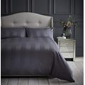 Silentnight Sateen Stripe Duvet Set – 100% Cotton Hotel Quality Luxury Bedding Set with Quilt Duvet Cover and Matching Pillowcases Soft Breathable and for All Seasons – Super King – Charcoal