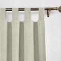 ChadMade 90W x 72L Inch Sand Beige Faux Linen Curtain Drapes with Blackout Lining, Room Darkening Tab Top Curtain for Sliding Glass Door Patio Door Living Room (1 Panel)