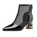 CUTeFiorino Fashion Women Casual Shoes High Heels Slip On Shoes Comfortable Casual Shoes Slipper Women Shoes 6.5, black, 2/2.5 UK