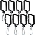 Dunzy 8 Pcs Steel Swing Hangers for Wooden Sets Includes Snap Hooks Swing Set Brackets Swing Set Accessories Swingset Attachments Swing Set Hardware for Connecting to a 4" x 6" Beam, Black