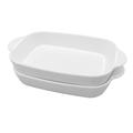 Ceramic Baking Dish Set of 3, 9 x 6inches Casserole Dishes with Handles, Rectangular Baking Pans Nonstick Porcelain Bakeware Set Lasagna Pan for Oven Cooking, Cake Dinner, Banquet, White