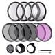 NEEWER 58mm ND/CPL/UV/FLD/Close Up Filter and Lens Accessories Kit with ND2 ND4 ND8, Close Up Filters(+1/+2/+4/+10), Tulip Lens Hood, Collapsible Rubber Lens Hood, Lens Cap, Filter Pouch