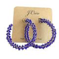 J. Crew Jewelry | J. Crew Earrings Pierced Post Blue Bead Hoops | Color: Blue | Size: Os