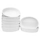 Foraineam Set of 8 Pieces Porcelain White Ramekins Dishes, 180ml Oval Souffle Dishes Brulee Dishes Ramekin Dishes Baking Ramekins Set