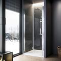 ELEGANT 800x800mm Bifold Shower Enclosure with Tray Frameless Bathroom Shower Doors 6mm Safety Bi-Fold Glass, Wetroom Shower Cubicles Reversible Folding Shower Door