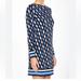 Michael Kors Dresses | Michael Kors Women’s Long Sl. Loom Printed Pattern Mini Dress (Sm) | Color: Blue/White | Size: S