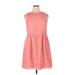 Ann Taylor LOFT Casual Dress - DropWaist: Pink Solid Dresses - Women's Size 14