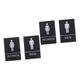 Mobestech 4 Pcs Toilet Sign European Lampshade Toilet Rules Sign Toilet Entrance Sign Restroom Sign Signs Bathroom Sign Tips No Drilling Sign Black Color Sign Men and Women Door Sticker
