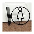 Acrylic Toilet Sign, 3D Side Mount Toilet Signs, Door Stickers for Men and Women, Restroom Sign, Door Sign, Tips, Guide Door Sign (2 Diameter 18cm)