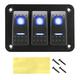 Car switch 7 Gang DC 12V/24V Rocker Switch Panel Digital Voltmeter Dual USB Chargers Car Truck Bus Ship Marine Circuit Breaker RV (Color : 3 gang)