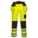 Portwest T501 Mens PW3 Hi Vis Work Trousers - Holster Pocket Workwear Safety Construction Trousers Yellow/Black Short, 33