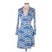 Diane von Furstenberg Casual Dress - Wrap: Blue Dresses - Women's Size 6