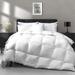 Luxury All Season Goose Feathers Down Comforter Full/Queen Size Duvet Insert - 100% Organic Cotton, 750 Fill Power Medium Warmth