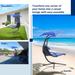 Hanging Chaise Lounger with Removable Canopy, Outdoor Swing Chair,Hanging Curved Chaise for Patio Porch Pool with Stand (Navt)