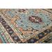 Light Blue Geometric Khotan Oriental Rug Hand-Knotted Wool Carpet - 4'0" x 5'11"