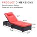 2Pcs PE Rattan Sunbed Adjustable Chaise Lounge w/Removable Cushion