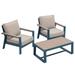 Zenova Aluminum Outdoor Sofa, Patio Sofa Sets, Patio Sectional Sofa Couch, Furniture Conversation Sets