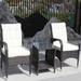 Brown 3-piece Outdoor Patio Conversation Seating Furniture Set with Cushions