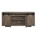 60"L Farmhouse Bellarosa TV Stand Console with 2 Sliding Barn Doors, 2-Layer Media Shelf and Wooden Sled Base, up to 60''TVs