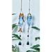 2 Assorted Silver Metal and Glass Fish Windchimes