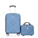 20" Carry On Luggage & 14" Mini Cosmetic Cases Luggage Set ABS Lightweight Suitcase with Spinner Wheels-Blue