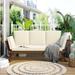 Beige Premium Acacia Wood Outdoor Daybed Sofa Chaise Lounge