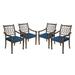 Cast Aluminum Outdoor Dining Armchair with Cushion (Set of 4)