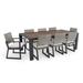 Milo 9 Piece Sunbrella Outdoor Patio Grey Dining Set - Moroccan Cream