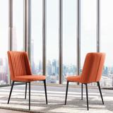 Maine Grey or Orange Channel Back Upholstered Dining Chairs - Set of 2