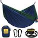 Portable Hammock w/Tree Straps, Single or Double Hammock for Outside, Hiking, and Travel