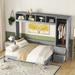 Murphy Bed with Closet and Drawers, Easy Fold Wood Wall Bed, Space-Saving Murphy Bed Cabinet for Guest Room Home Office